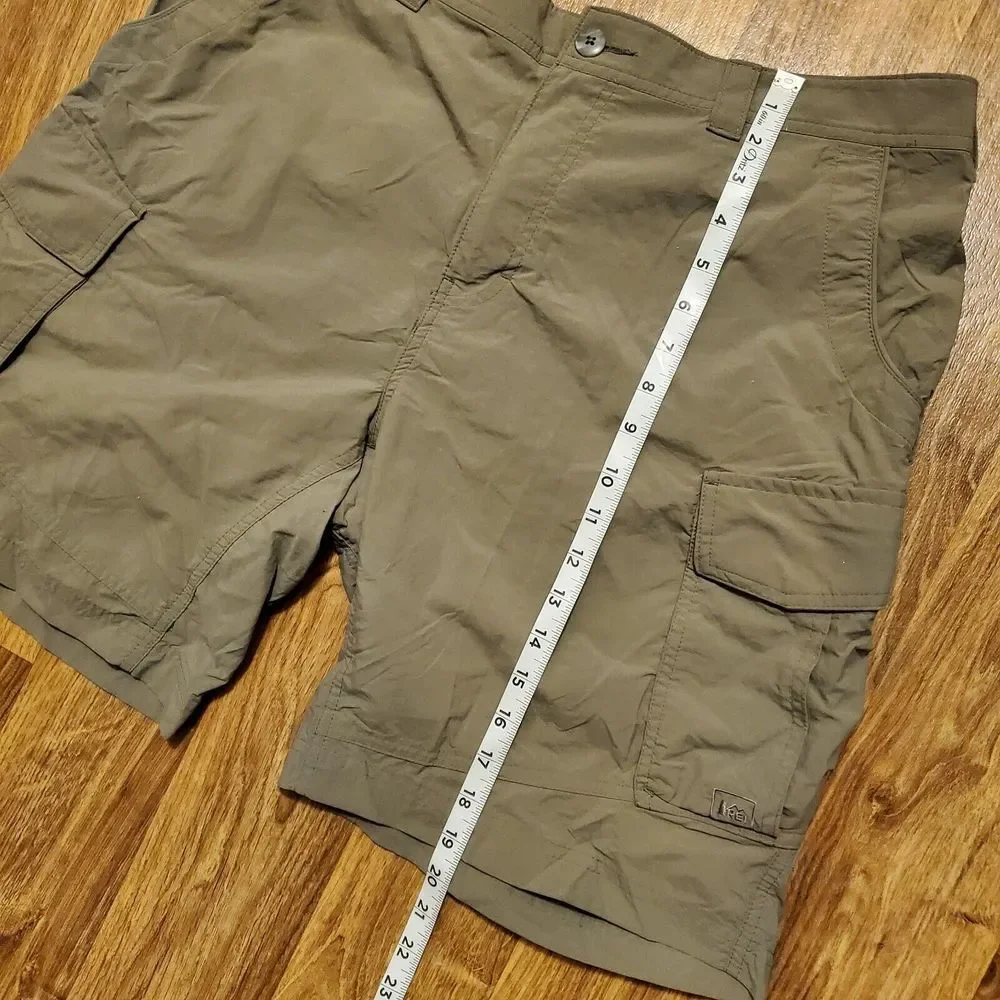 REI Shorts Men XL Brown‎ Cargo Pockets Hiking Outdoor Performance